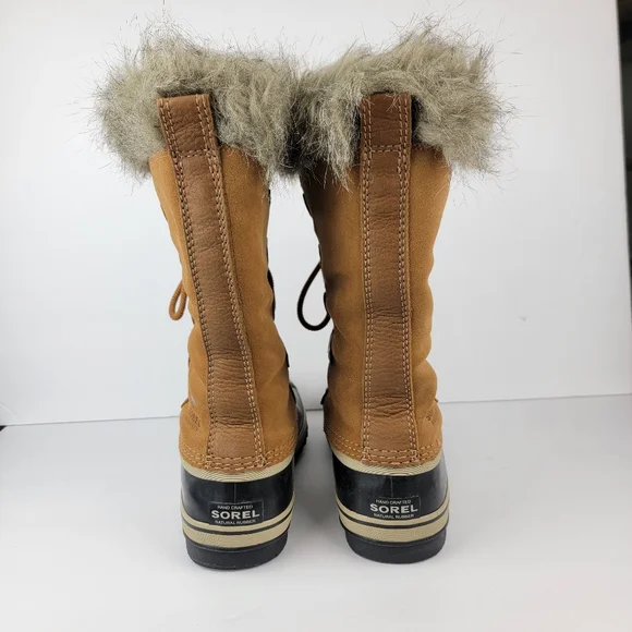 Sorel Boots Joan of Arctic Waterproof Winter Faux Fur Tall Insulated Tan Suede - Picture 4 of 14
